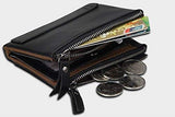 Carteras DOXUNGO para hombres Bloqueo RFID Bifold titular de cuero genuino Bifold Monedero Vintage grandes CWallets Vintage Bifold con cremallera Monedero