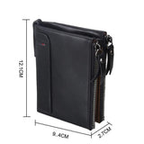 Carteras DOXUNGO para hombres Bloqueo RFID Bifold titular de cuero genuino Bifold Monedero Vintage grandes CWallets Vintage Bifold con cremallera Monedero