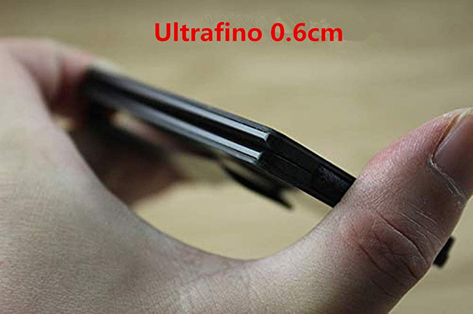 COMLIFE Cartera para Hombre Clip de Dinero de Metal con RFID Bloqueo Protección, Billetera de Tarjeta de Crédito de Aleación de aluminio y de Fibra de Carbono, Negro
