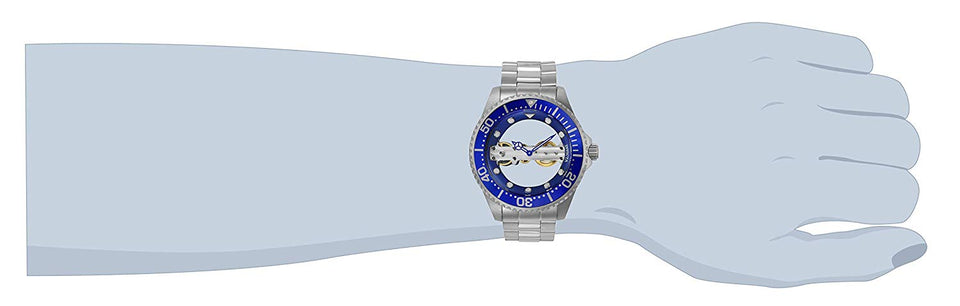 Invicta Pro Diver - Reloj mecánico de acero inoxidable para hombre, color plateado (modelo: 24693)