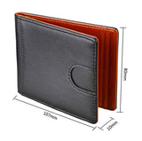 Carteras para Hombre RFID que Bloquean el Dinero Clip de Doble Pliegue Delgado Genuino Billetera de Cuero para Hombres con Ranura para Tarjeta de Crédito en La ventana con ID De bolsillo