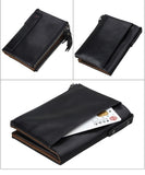Carteras DOXUNGO para hombres Bloqueo RFID Bifold titular de cuero genuino Bifold Monedero Vintage grandes CWallets Vintage Bifold con cremallera Monedero
