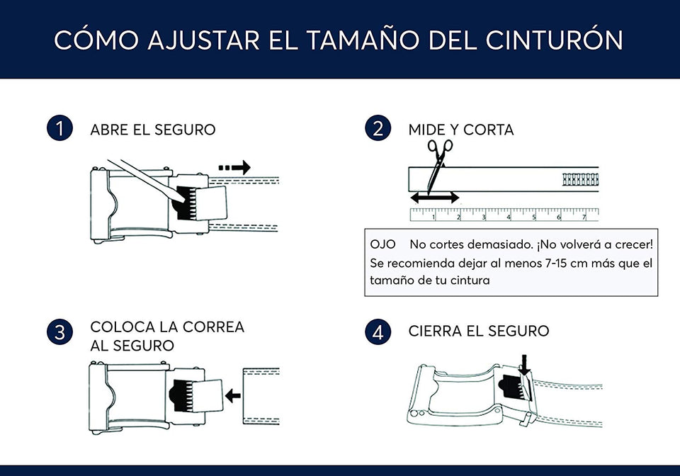 Cinturón para Hombres de Piel con Hebilla Automática – Diseño sin Agujeros Cinturón de Clic – Hebilla con Diseño – Leather Ratchet Belt for Men with Automatic Buckle – No Holes Design Click Belt