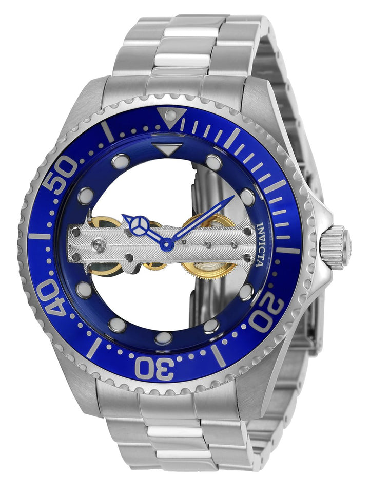 Invicta Pro Diver - Reloj mecánico de acero inoxidable para hombre, color plateado (modelo: 24693)