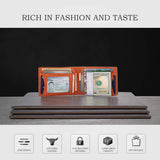 Hombre Carteras de Cuero con Money Clip Billetera de Bifold Cartera de Tarjeta de Crédito