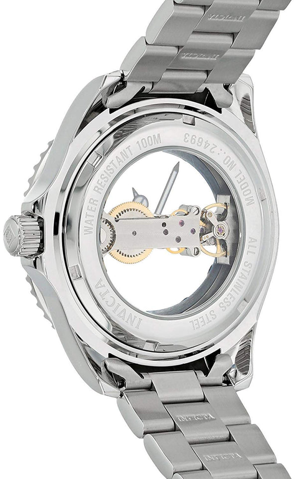 Invicta Pro Diver - Reloj mecánico de acero inoxidable para hombre, color plateado (modelo: 24693)