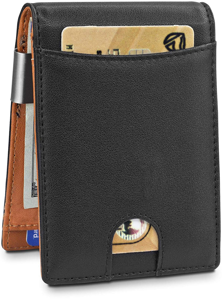 Hombre Carteras de Cuero con Money Clip Billetera de Bifold Cartera de Tarjeta de Crédito