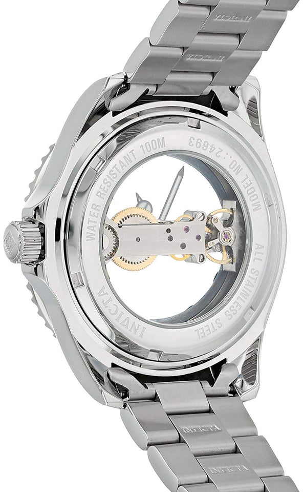 Invicta Pro Diver - Reloj mecánico de acero inoxidable para hombre, color plateado (modelo: 24693)