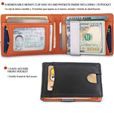 Hombre Carteras de Cuero con Money Clip Billetera de Bifold Cartera de Tarjeta de Crédito