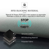 Hombre Carteras de Cuero con Money Clip Billetera de Bifold Cartera de Tarjeta de Crédito