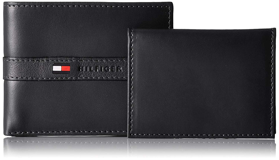 Tommy Hilfiger Men's Ranger Leather Passcase Wallet with Removable Card Holder
