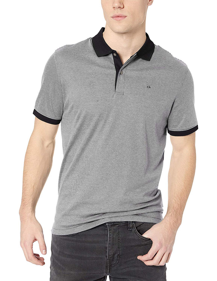 Calvin Klein de los Hombres líquido algodón Polo de Manga Corta de Rayas