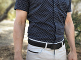 Cinturón para Hombres de Piel con Hebilla Automática – Diseño sin Agujeros Cinturón de Clic – Hebilla con Diseño – Leather Ratchet Belt for Men with Automatic Buckle – No Holes Design Click Belt