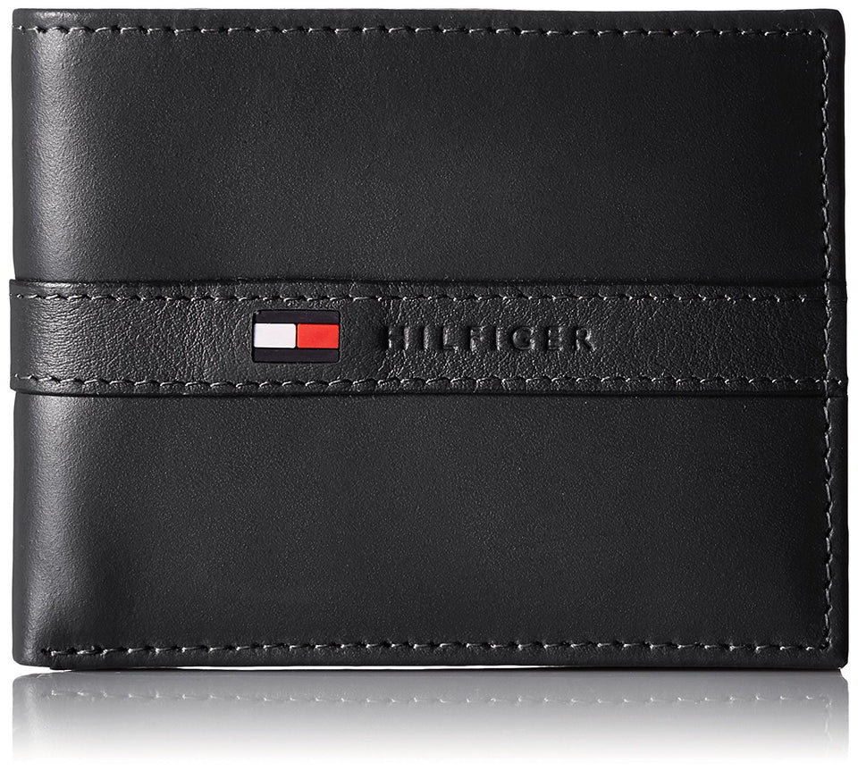 Tommy Hilfiger Men's Ranger Leather Passcase Wallet with Removable Card Holder